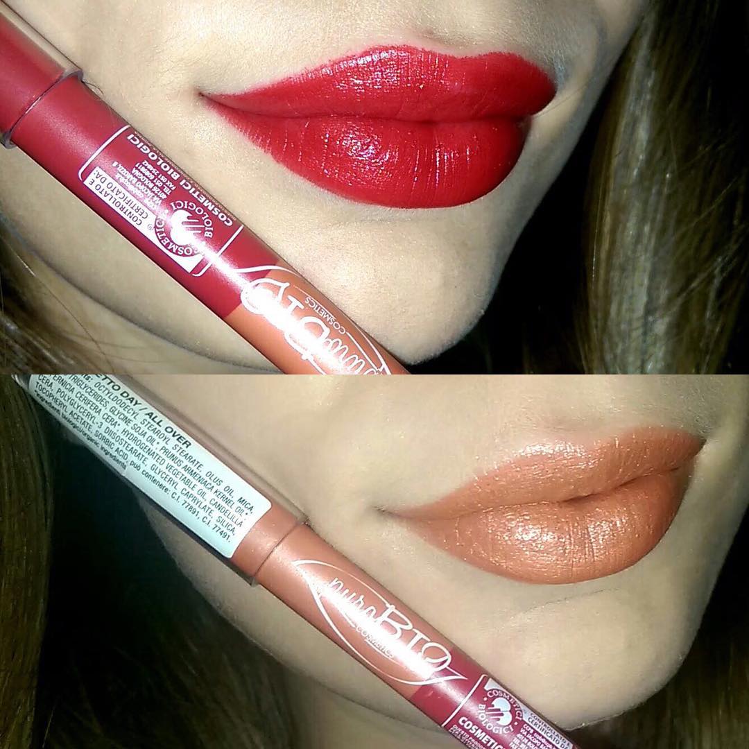 Laps buzesh DUO biologjik DAY&NIGHT "CORAL PINK LIPSTICK-CHERRY RED LIPSTICK" Purobio 01